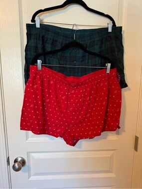 PINK Victoria's Secret Gray Plaid Sleep Boxer Shorts